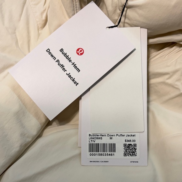 Lululemon Athletica Cream Bubble-Hem Puffer Jacket - Picture 2 of 2